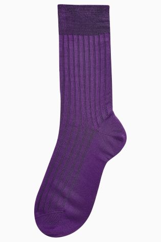 Signature Purple Rib Socks